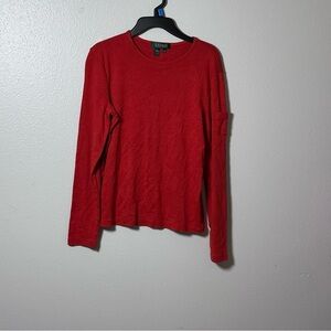 Lauren Ralph Lauren Women Red Long Sleeve T-Shirt size Small.